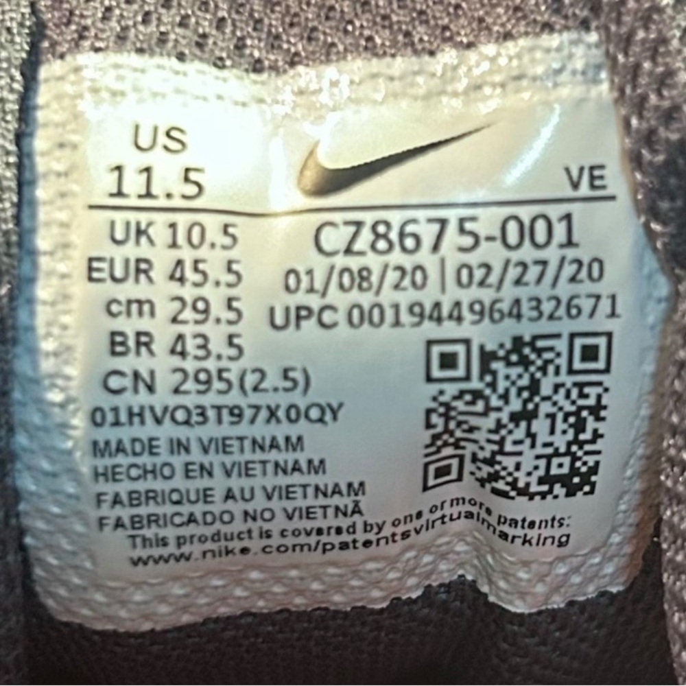 Nike Downshifter 10 Men’s Athletic Running Sneakers Black Iron Grey US 11.5 Used - Picture 8 of 8
